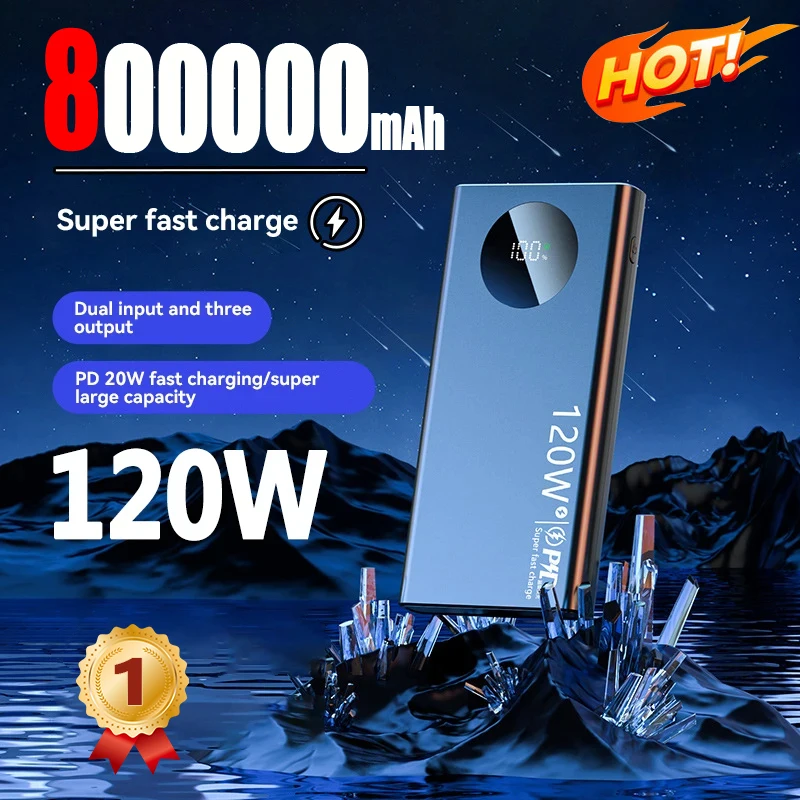 Power Bank 30000mAh 120W με Ταχεία Φόρτιση για iPhone, Samsung, Huawei και Xiaomi