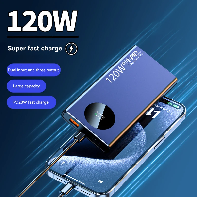 Power Bank 50000mAh 120W με Ταχεία Φόρτιση PD20W, Ψηφιακή Οθόνη και Διπλή Φόρτιση - Image 4