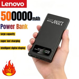Lenovo Power Bank 50000mAh με Ψηφιακή Οθόνη για iPhone, Samsung και Huawei