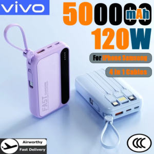 VIVO Power Bank 50000mAh 120W με 4 Ενσωματωμένα Καλώδια και Ψηφιακή Οθόνη