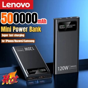 Lenovo Power Bank 50000mAh 120W με Ψηφιακή Οθόνη και Ταχεία Φόρτιση για iPhone, Huawei και Samsung