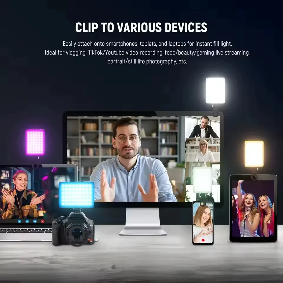 Mini RGB LED Φωτιστικό Τσέπης USB για Vlog, Live Streaming και Φωτογράφιση - Image 3