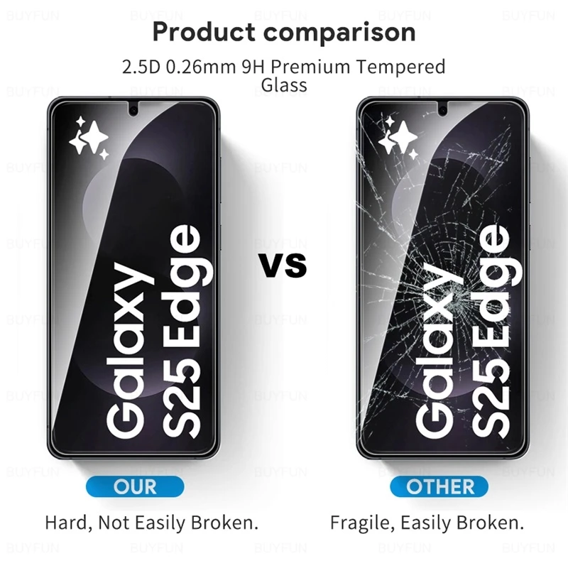 Tempered Glass Πλήρους Κάλυψης 9H για Samsung Galaxy S25 Edge - Image 6