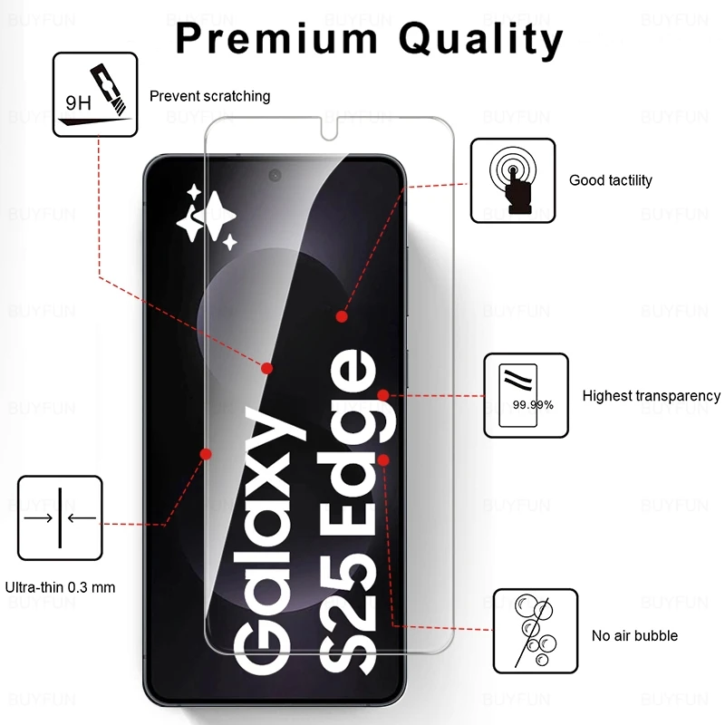 Tempered Glass Πλήρους Κάλυψης 9H για Samsung Galaxy S25 Edge - Image 3