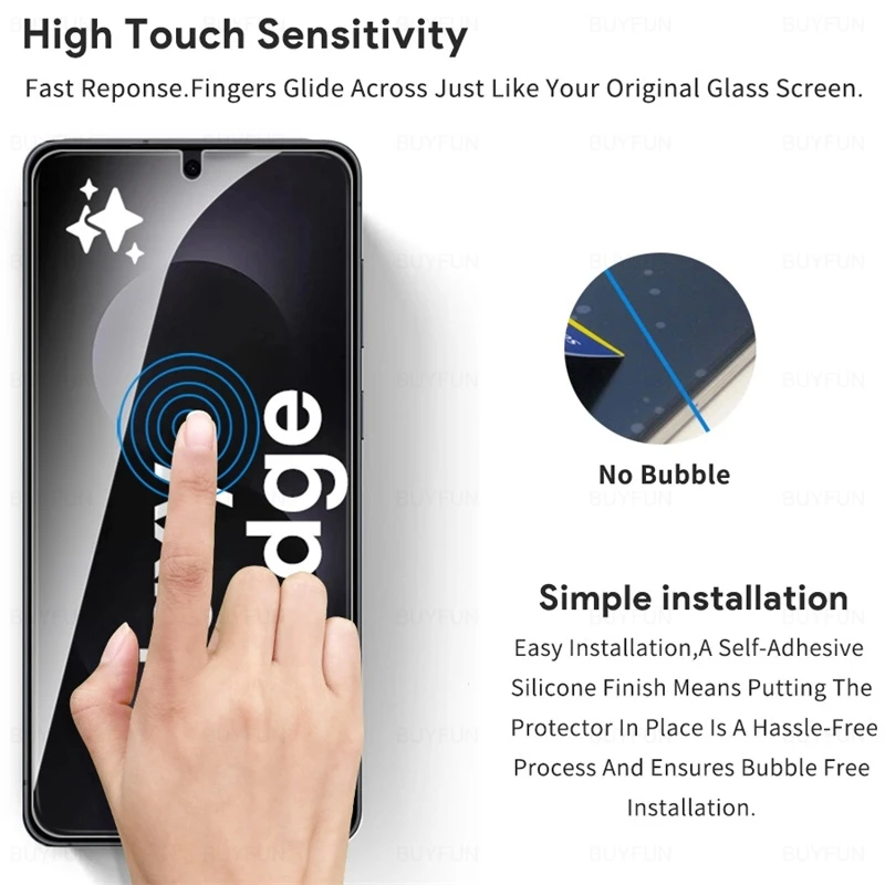 Tempered Glass Πλήρους Κάλυψης 9H για Samsung Galaxy S25 Edge - Image 5
