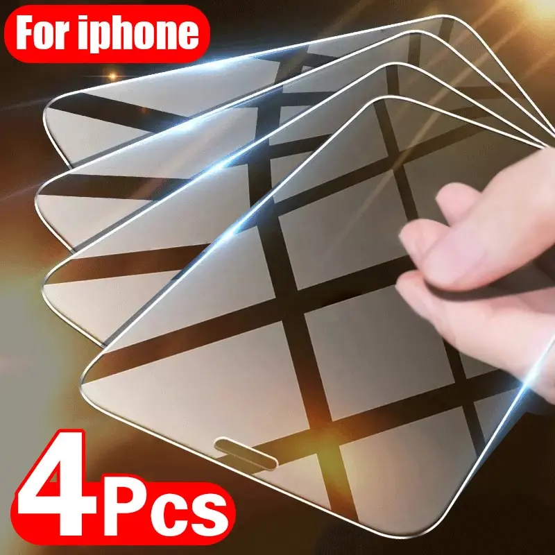 Σετ 4 Tempered Glass Οθόνης για iPhone 6 έως iPhone 15 Pro