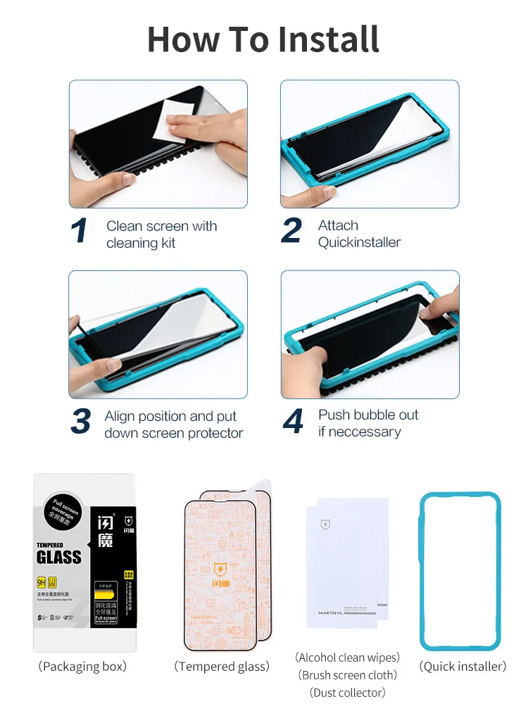 SmartDevil Tempered Glass Πλήρους Κάλυψης για iPhone 7 έως iPhone 14 - Image 6