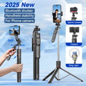 F16 Selfie Stick Tripod 170.8cm με Bluetooth Remote και Περιστροφή 360°