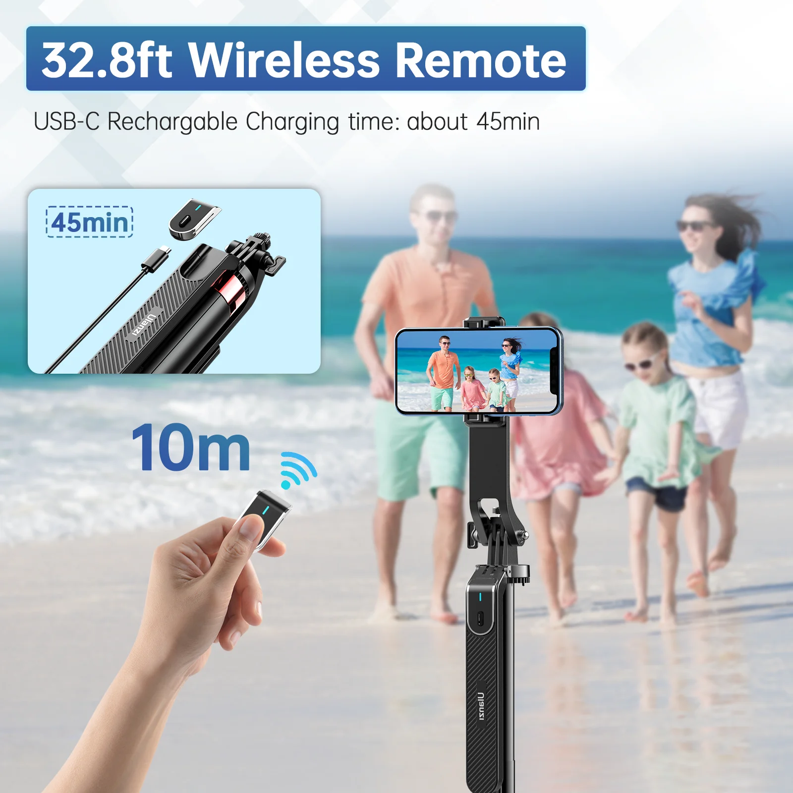 Ulanzi MA09 Selfie Stick Tripod 1.8m με Bluetooth Remote για iPhone και Android - Image 6