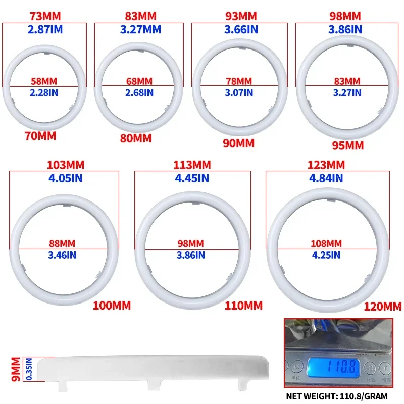 Σετ 2 RGB LED Angel Eyes Halo Rings για Αυτοκίνητο, Μοτοσυκλέτα και UTV - Image 2
