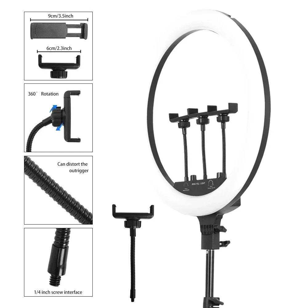 RGB Ring Light 18 Ιντσών με Τρίποδο για Φωτογράφιση και Live Streaming - Image 6
