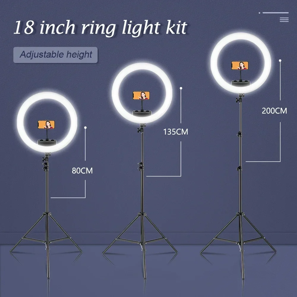 SH Ring Light 18 Ιντσών με Τρίποδο και Ρυθμιζόμενη Ένταση Φωτισμού - Image 4