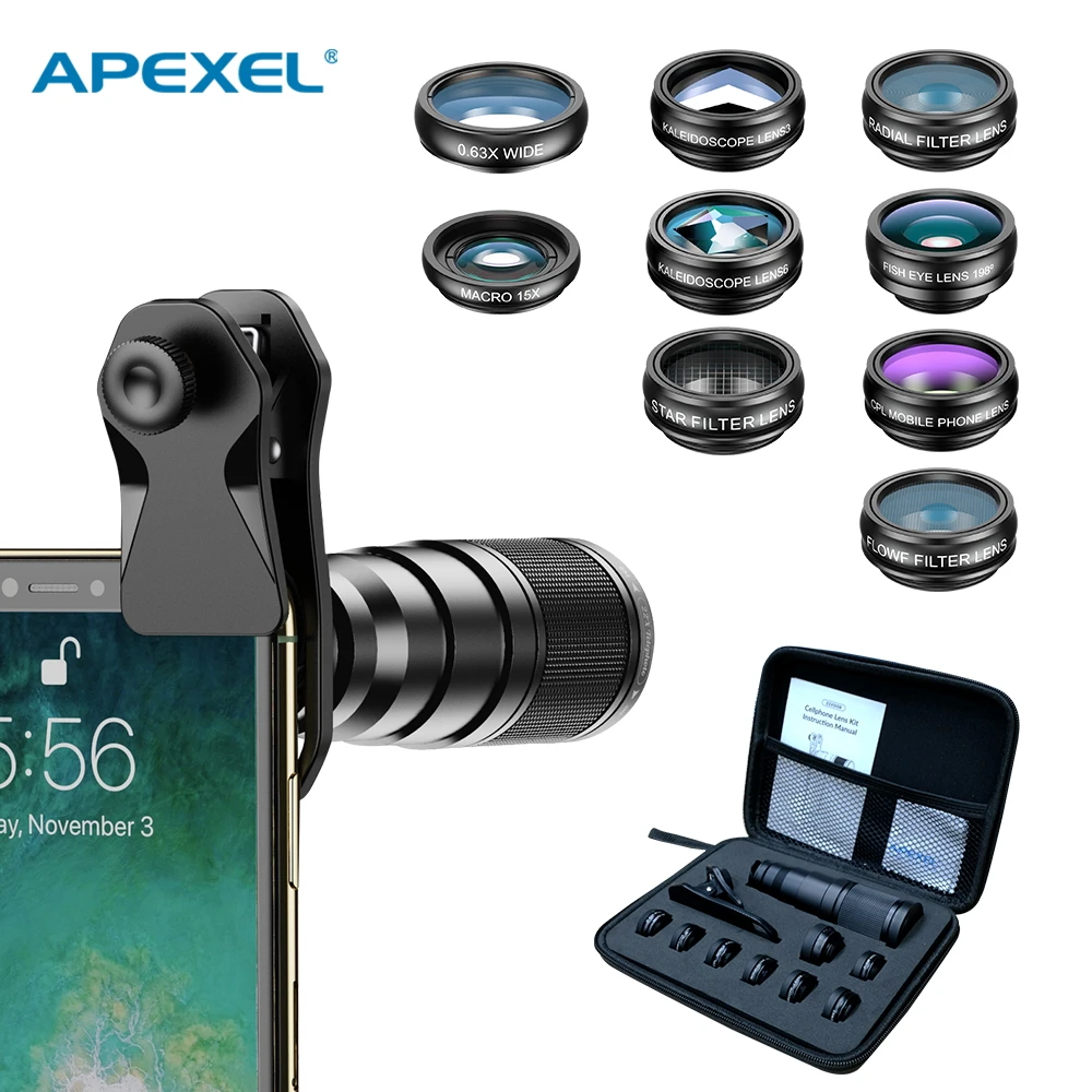 APEXEL Σετ Τηλεφακού 22X 10 σε 1 για iPhone και Android