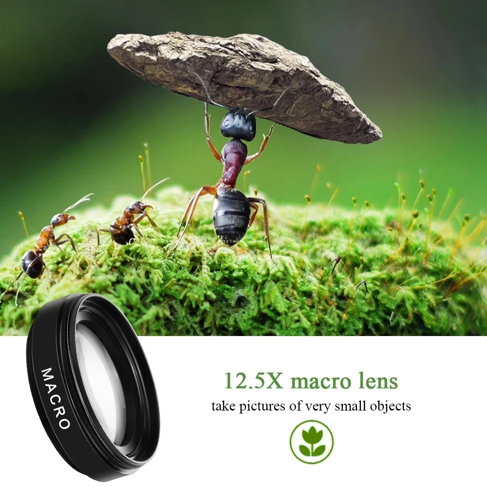 Σετ 2 σε 1 Fish Eye 0.45X και Macro 12.5X Φακός για Κινητό - Image 2