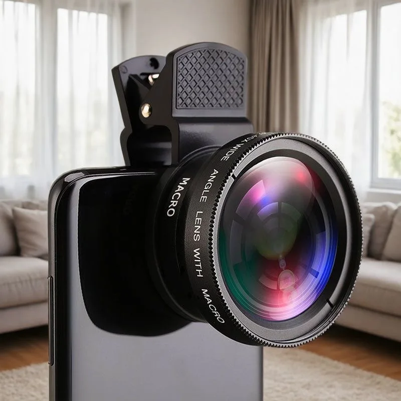 Σετ 2 σε 1 Fish Eye 0.45X και Macro 12.5X Φακός για Κινητό