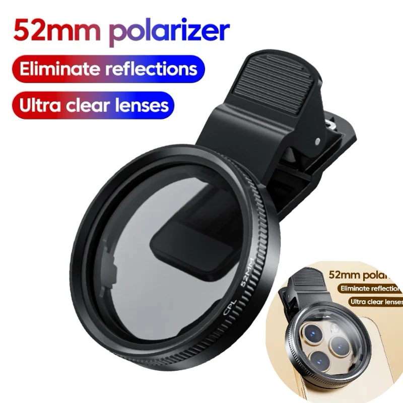 CPL Polarizing Filter 52mm για Κινητά με Universal Clip