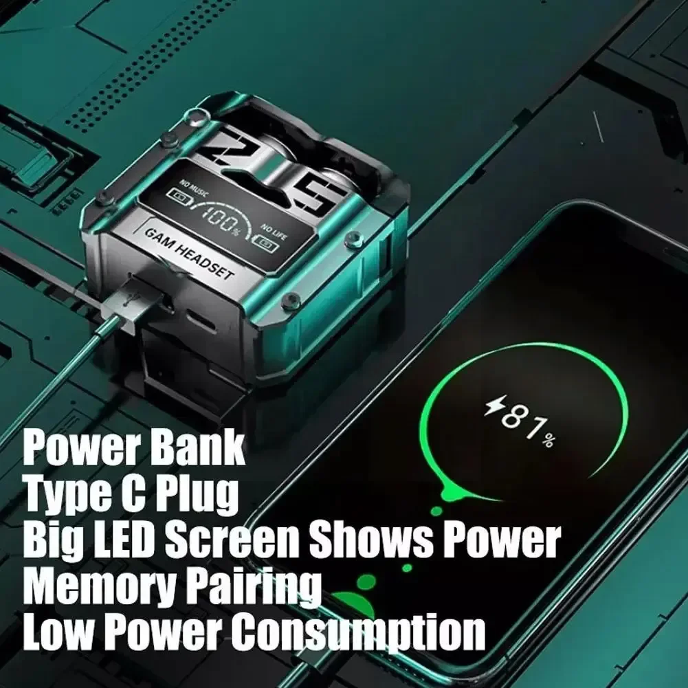 M25 TWS Bluetooth Ακουστικά με LED Οθόνη και Μικρόφωνο - Image 3