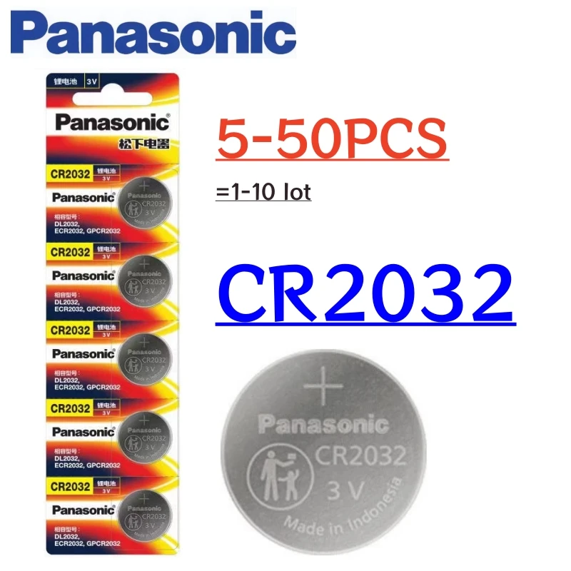 Panasonic CR2032 Μπαταρίες Λιθίου 3V για Ρολόγια και Τηλεχειριστήρια
