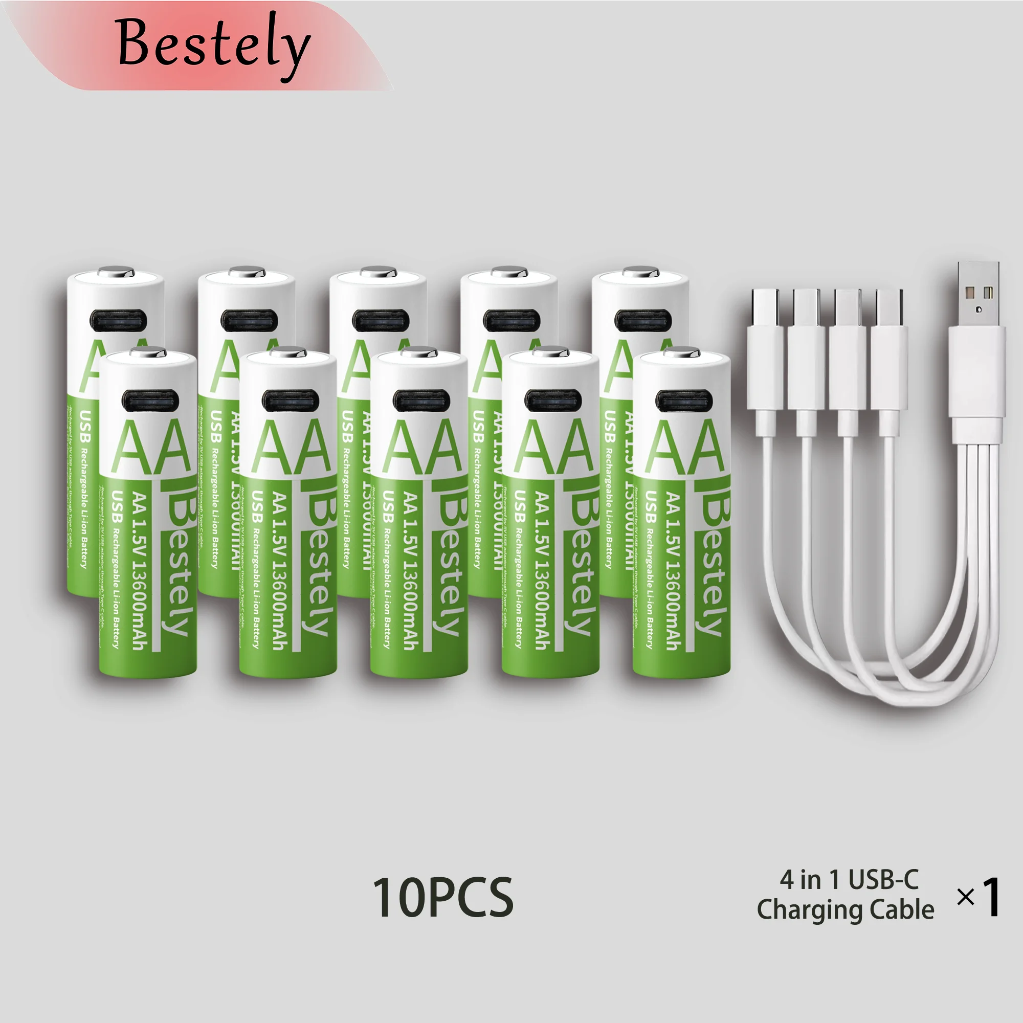 Bestely Επαναφορτιζόμενη Μπαταρία AA 1.5V με USB-C - Image 2