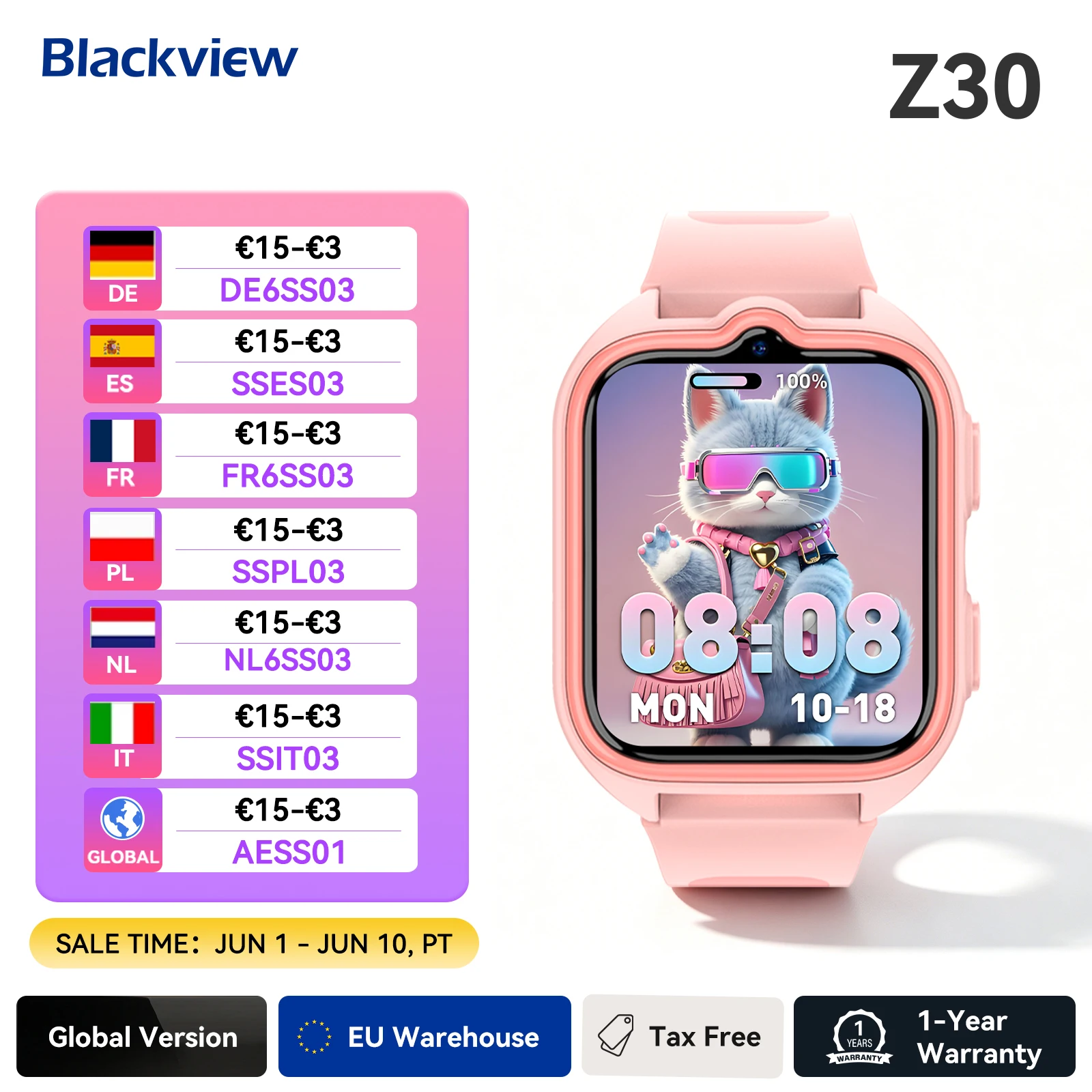 Blackview Z30 Παιδικό Smartwatch 4G με GPS και Βιντεοκλήσεις