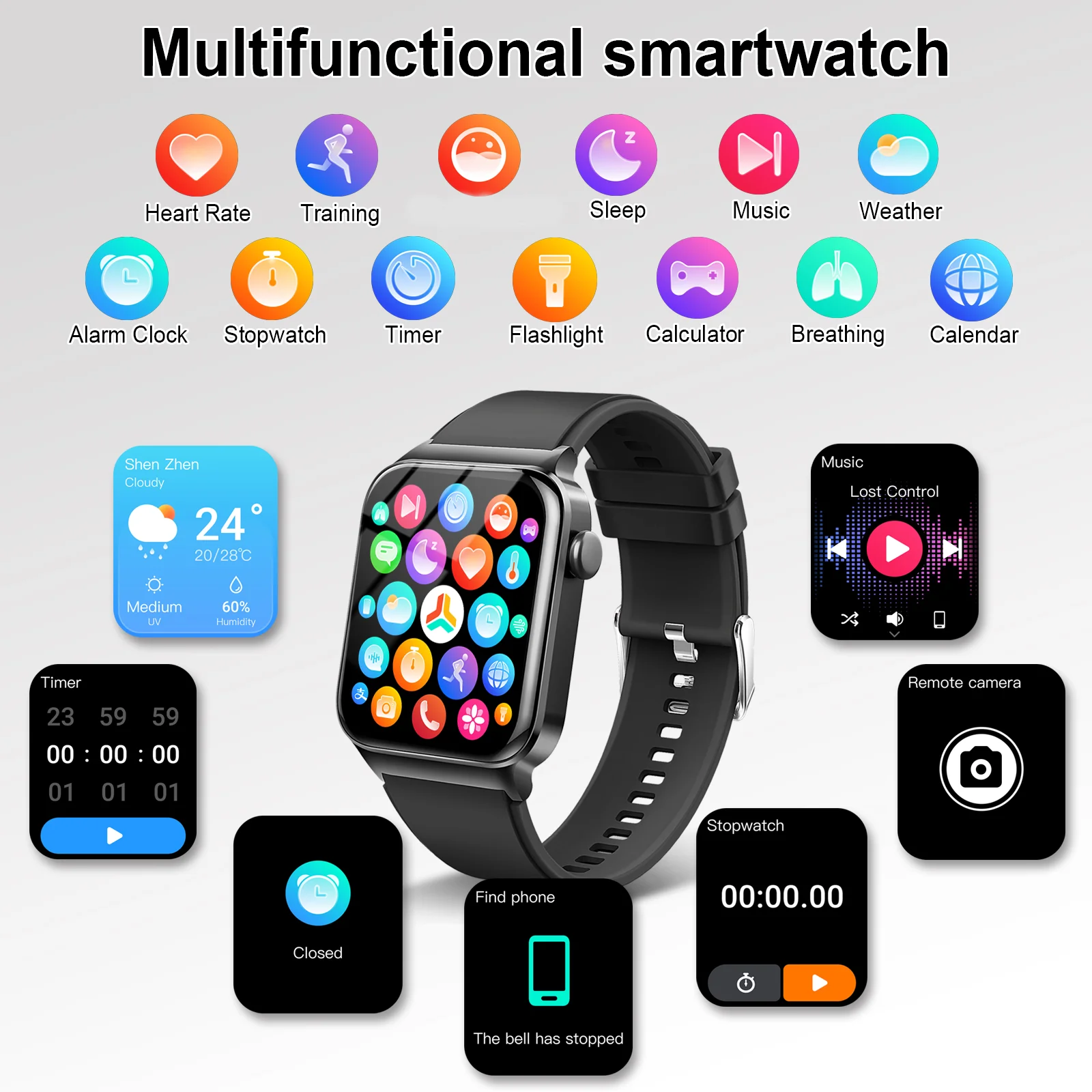 T50 Fitness Tracker Smartwatch με 100+ Αθλητικές Λειτουργίες
