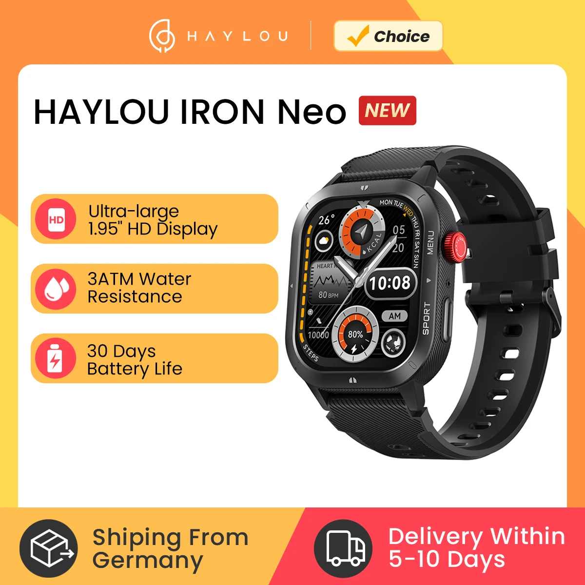 HAYLOU IRON NEO Outdoor Smartwatch με Bluetooth Κλήσεις