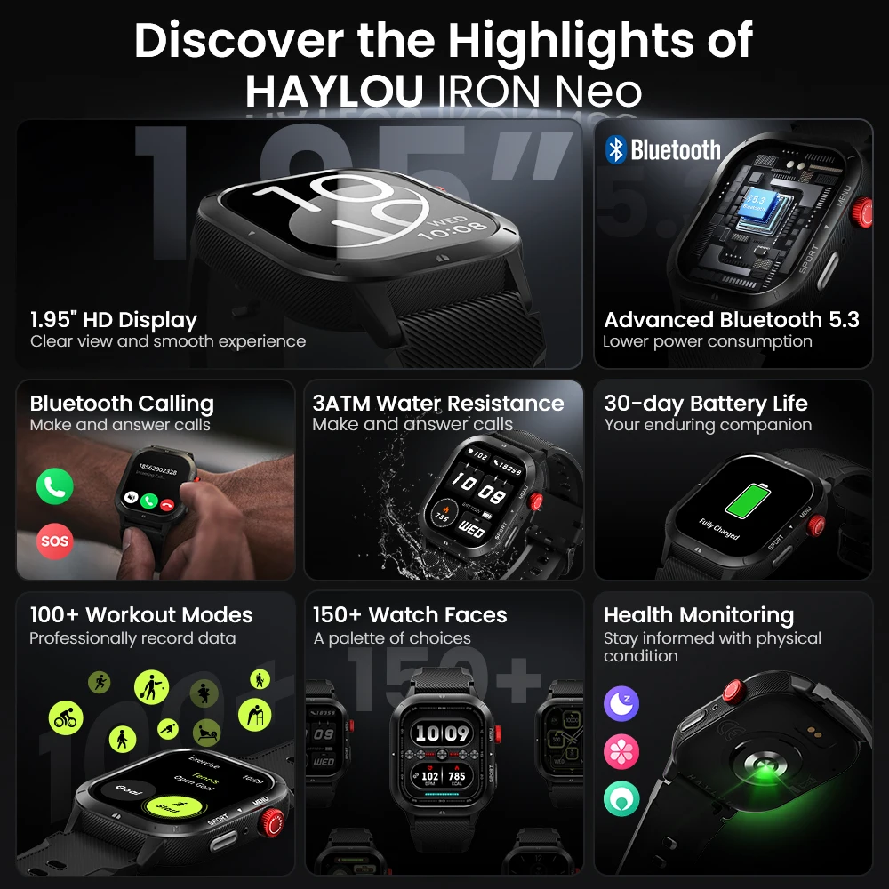 HAYLOU IRON NEO Outdoor Smartwatch με Bluetooth Κλήσεις - Image 2