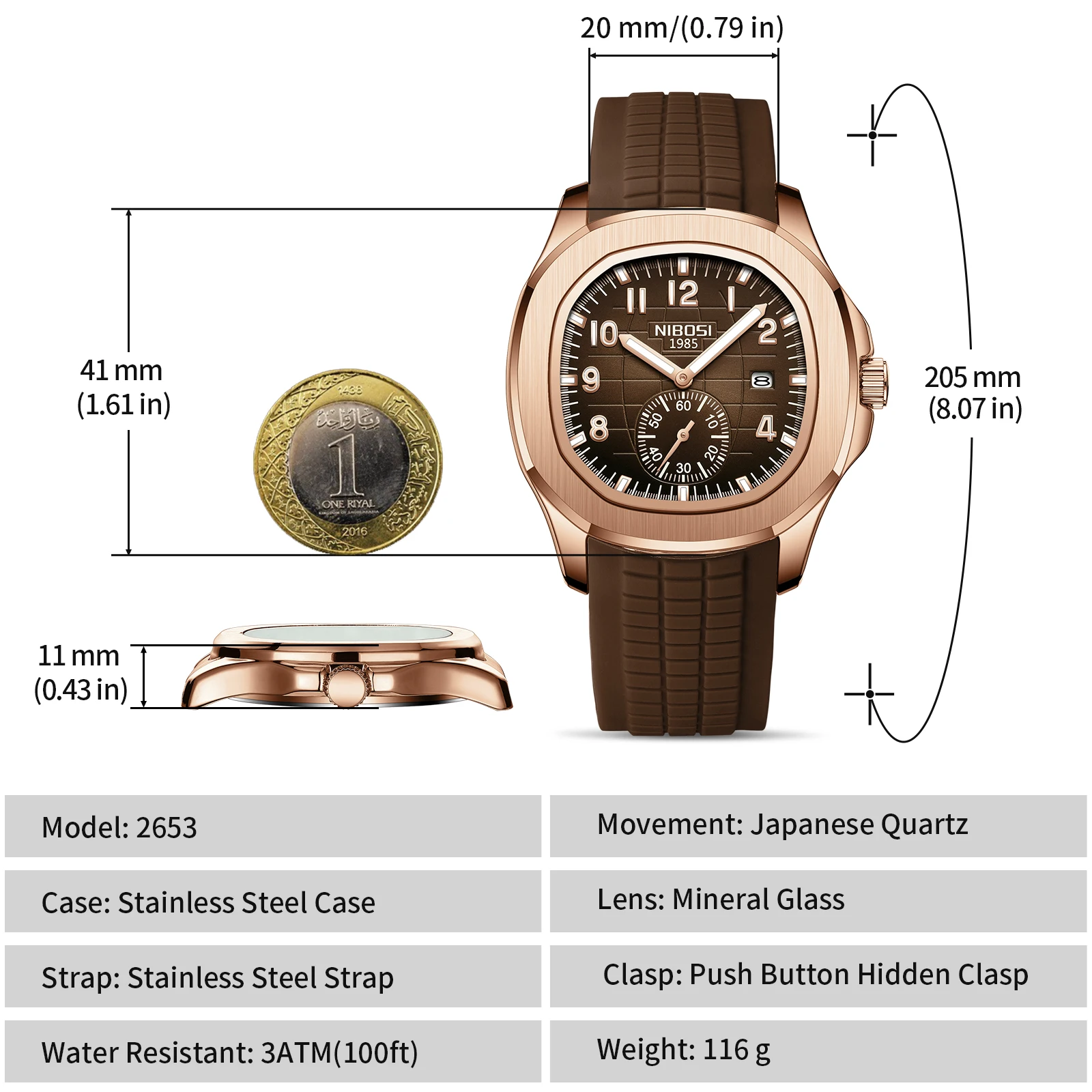 NIBOSI AQUANAUT Ανδρικό Ρολόι Quartz - Image 2