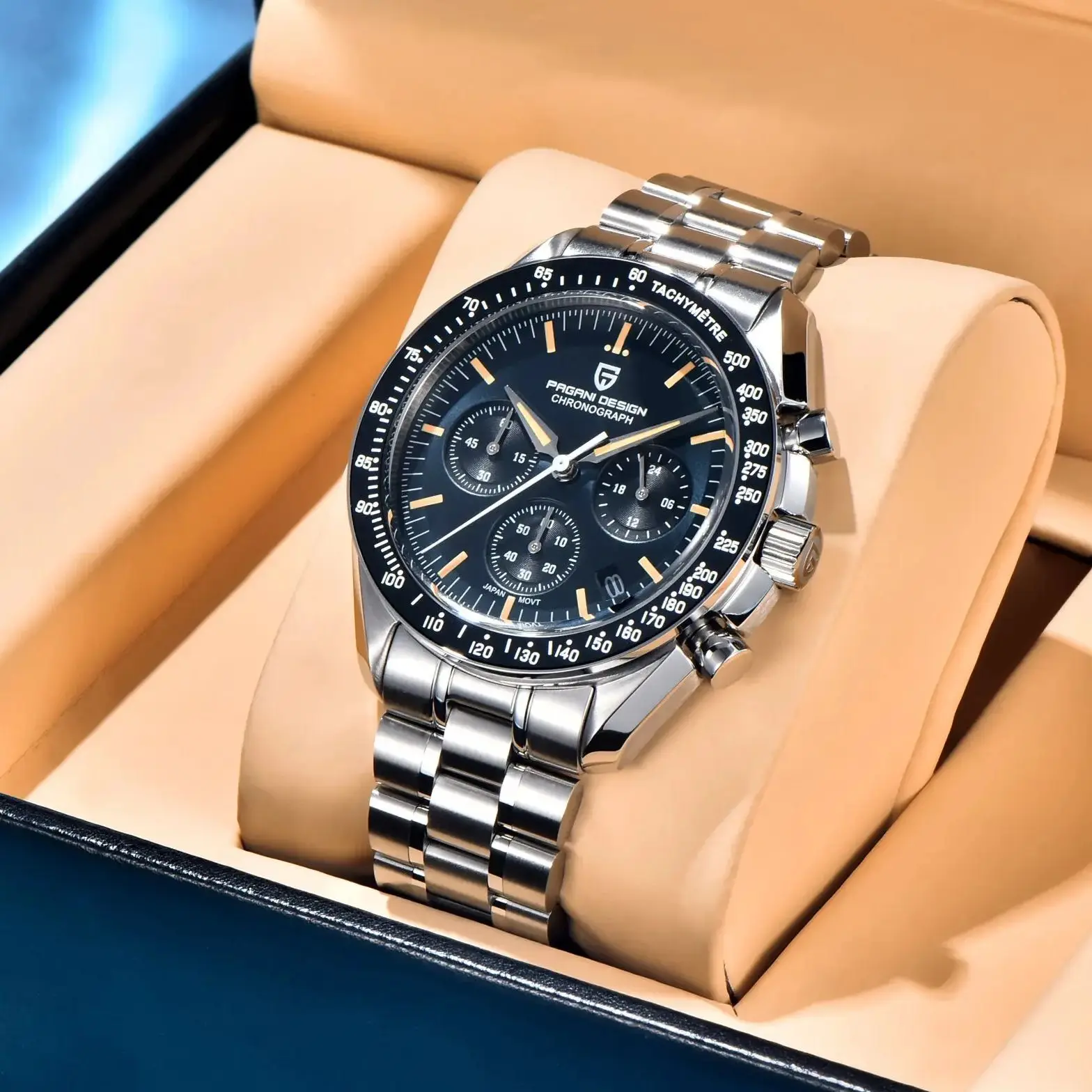 PAGANI DESIGN Moon Watch Ανδρικό Ρολόι Χρονογράφος Quartz - Image 3