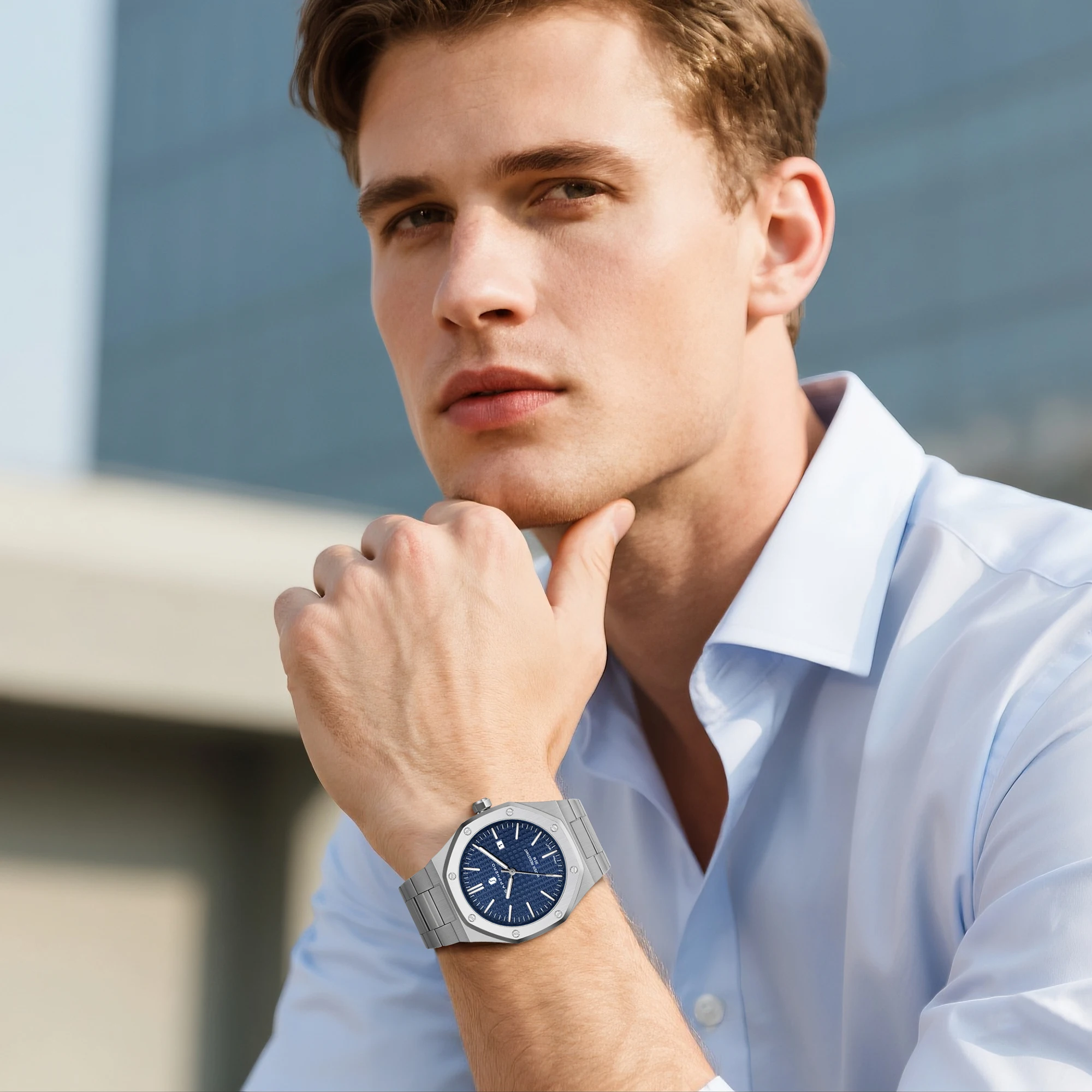 SAPPHERO Ανδρικό Ρολόι Quartz με Ένδειξη Ημερομηνίας - Image 6