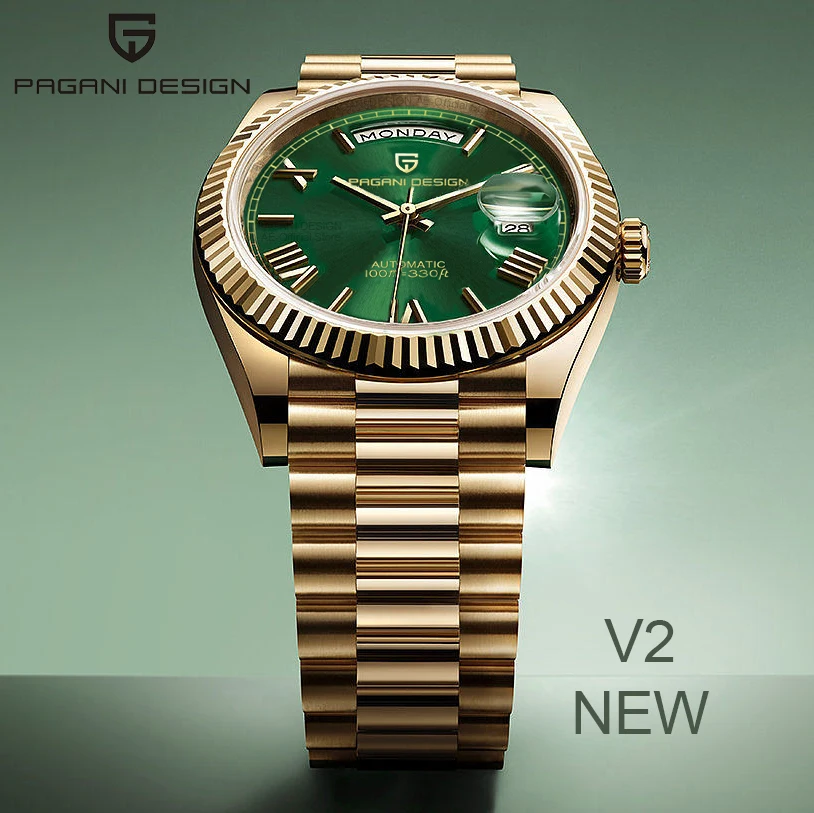 PAGANI DESIGN DD36 Gold Green V2 Αυτόματο Ανδρικό Ρολόι