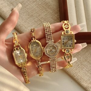 Γυναικείο Ρολόι Quartz με Χρυσό Μπρασελέ