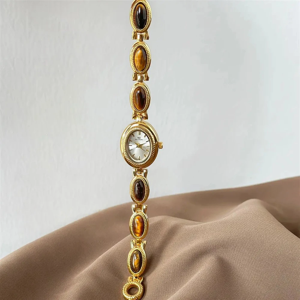 Γυναικείο Ρολόι Quartz με Βραχιόλι από Καφέ Jade - Image 3