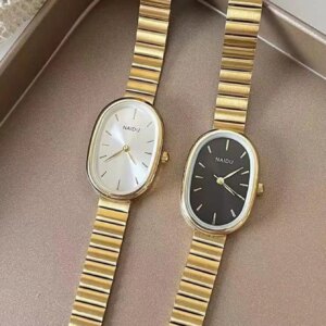 Γυναικείο Οβάλ Ρολόι Quartz με Ατσάλινο Μπρασελέ