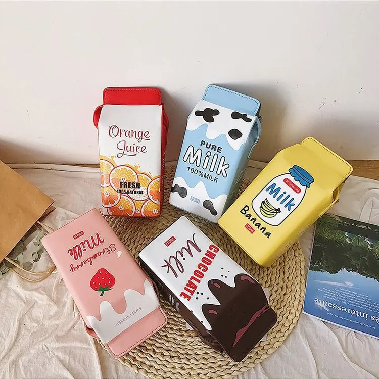 Γυναικεία Mini Χιαστί Τσάντα με Σχέδιο Strawberry Banana Milk