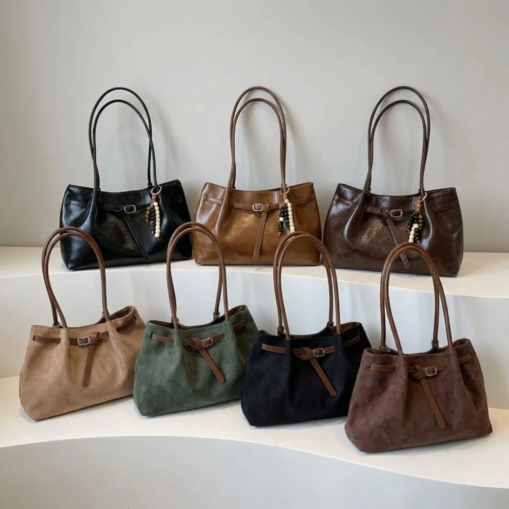 Γυναικεία Tote Τσάντα από Suede και PU Δέρμα - Image 3