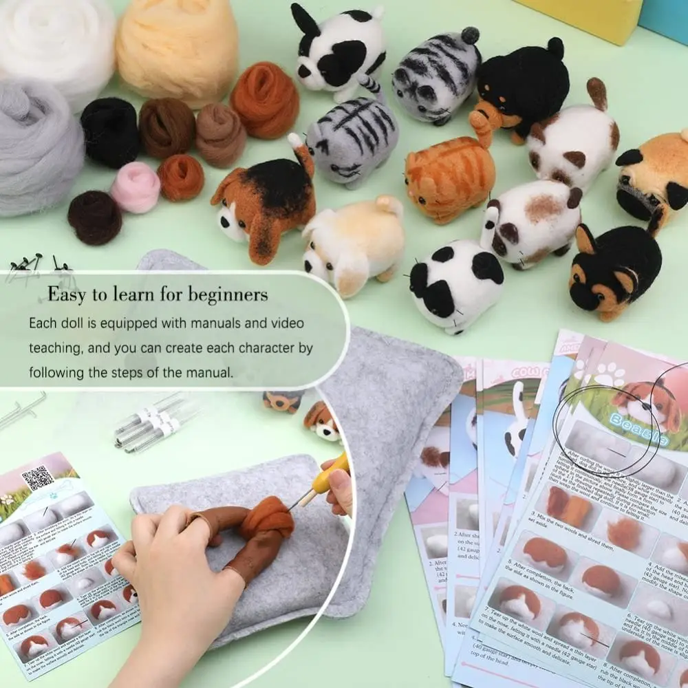 Σετ Needle Felting με Υλικά για Κατασκευή Ζωών από Μαλλί - Image 2