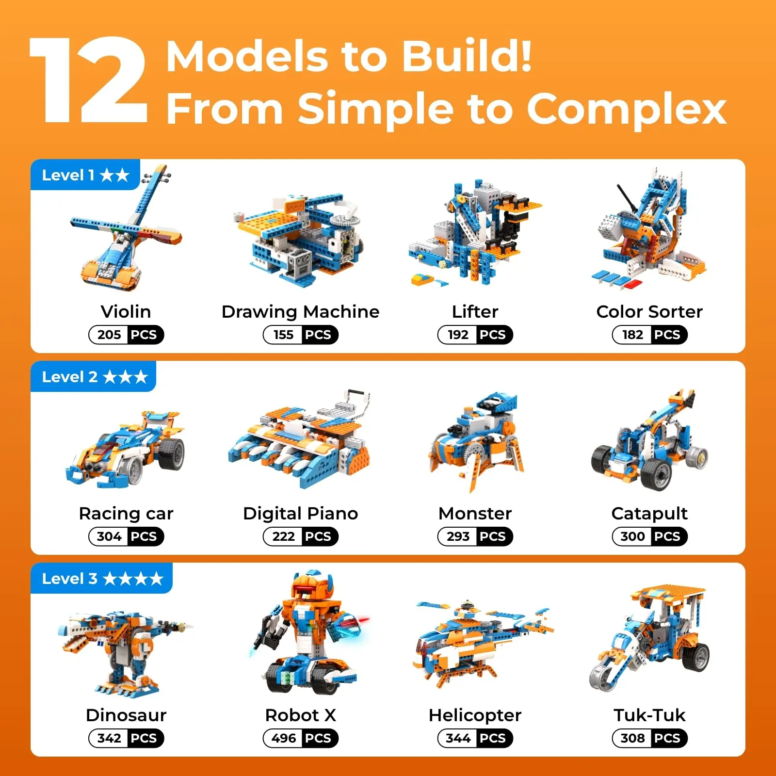 Apitor Robot Building Kit 600 Τεμαχίων 12 σε 1 STEM - Image 3