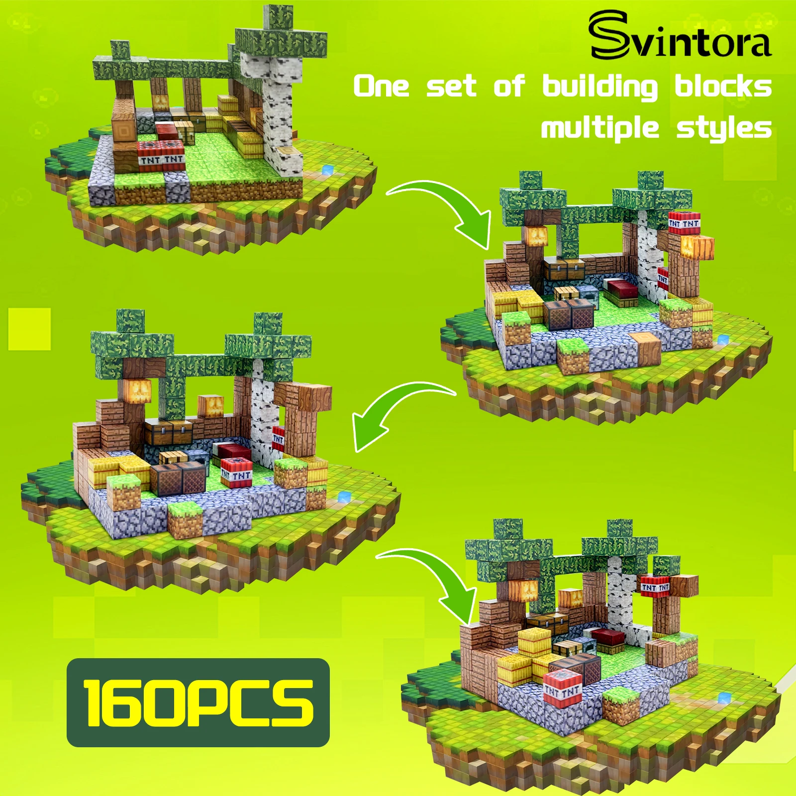 Μαγνητικά Τουβλάκια Mine World Pixel Style - Image 3