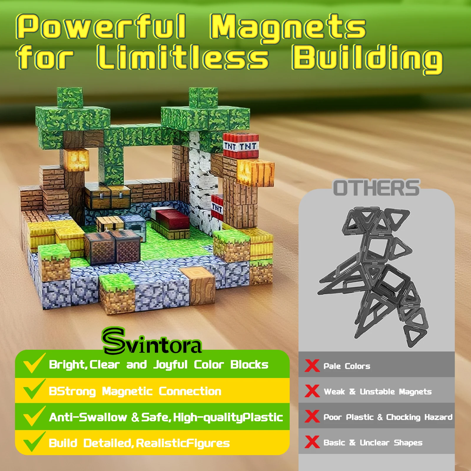 Μαγνητικά Τουβλάκια Mine World Pixel Style - Image 6