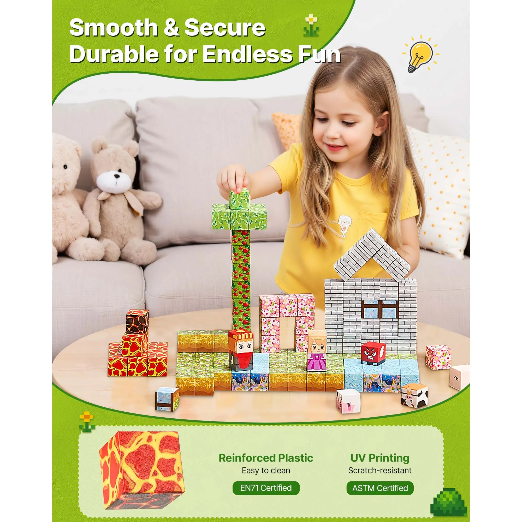 SucceBuy Μαγνητικά Τουβλάκια Forest Castle 150 Τεμαχίων - Image 5