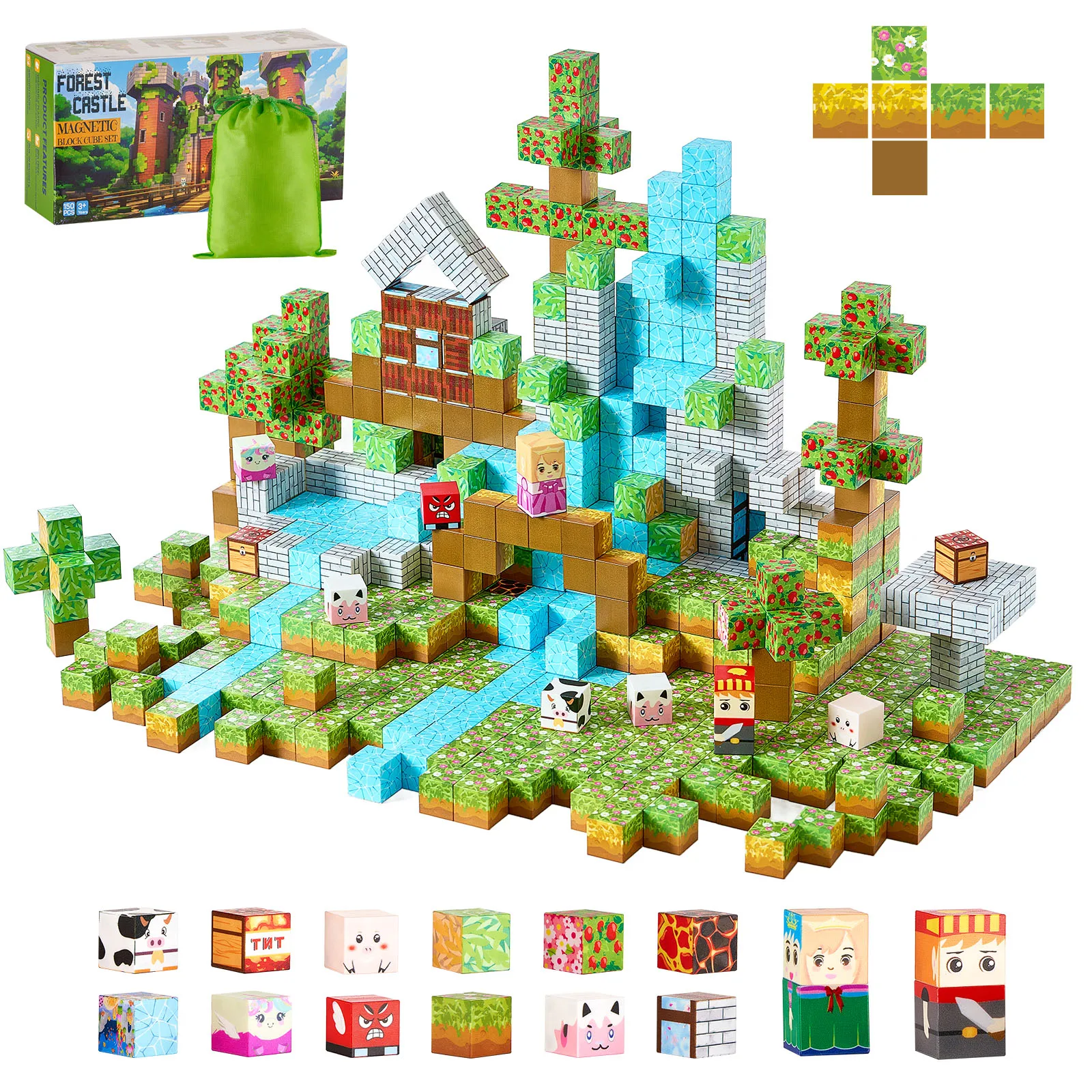 SucceBuy Μαγνητικά Τουβλάκια Forest Castle 150 Τεμαχίων