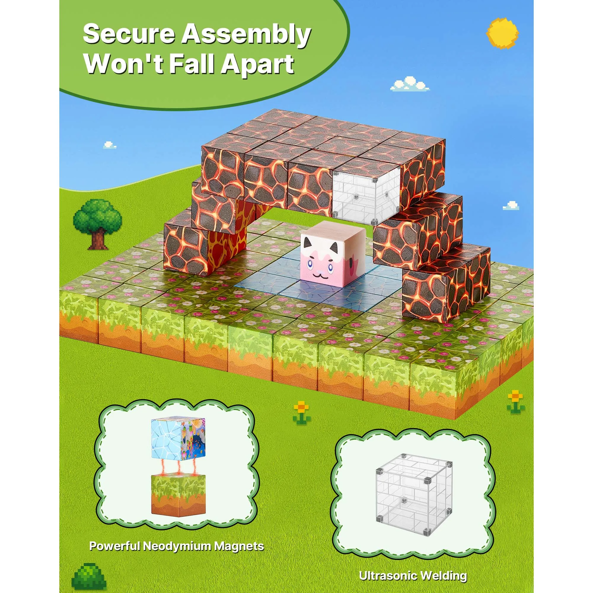 SucceBuy Μαγνητικά Τουβλάκια Forest Castle 150 Τεμαχίων - Image 3