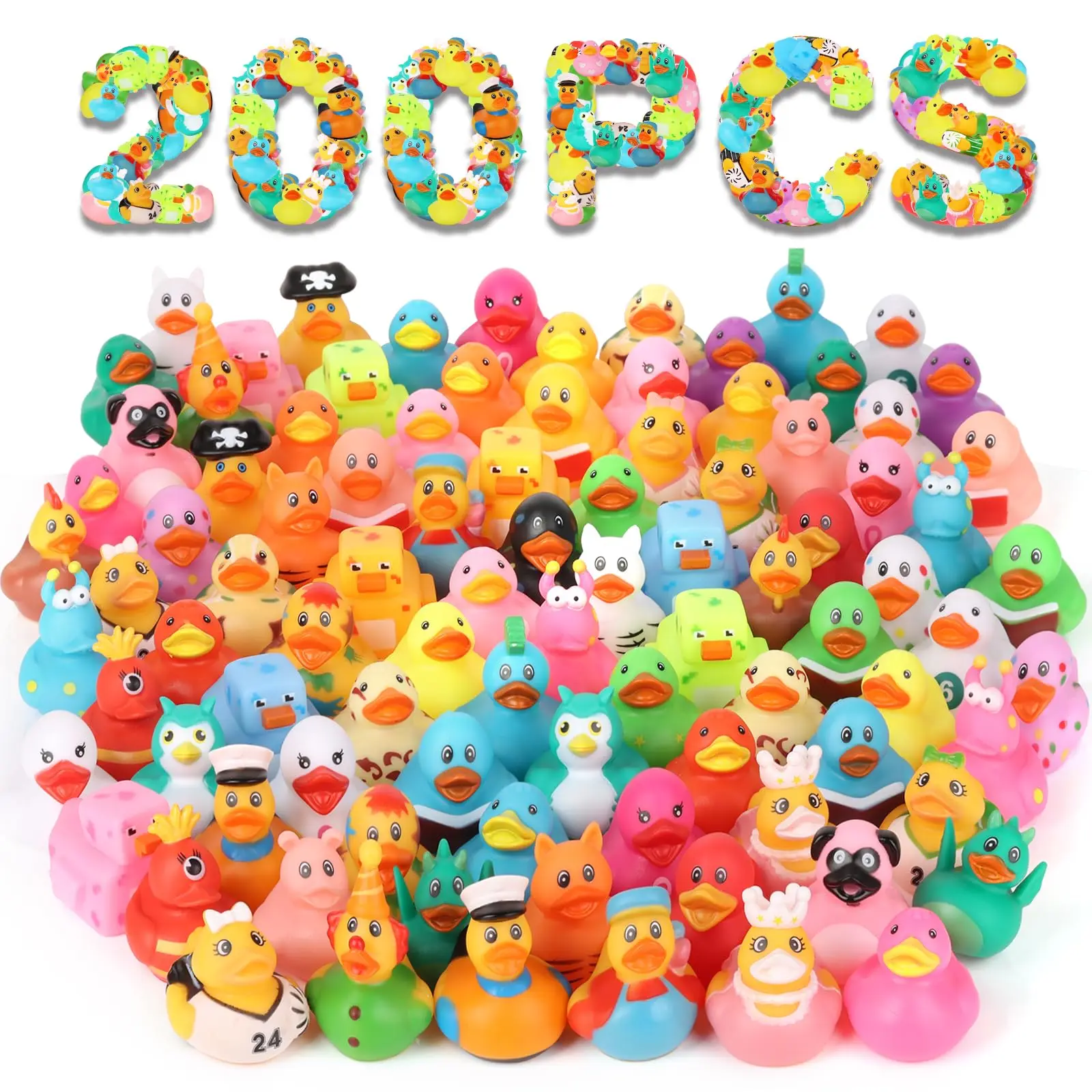 Σετ 200 Λαστιχένια Παπάκια Jeep Ducks